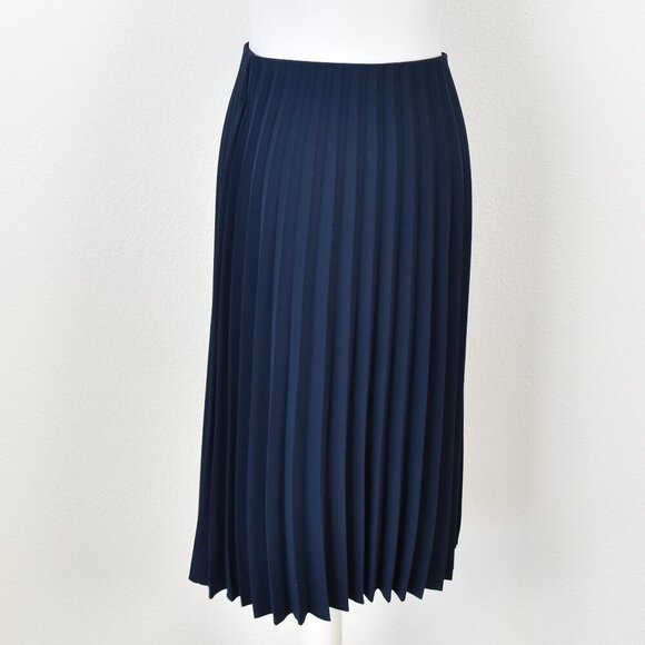 Everlane Pleated Navy Blue Midi Skirt - 2 - Picture 7 of 8